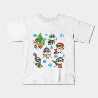 Christmas funny colored bull Kids T-Shirt